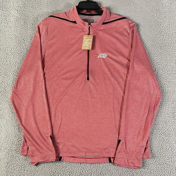 ADP Shirt Trimark Mens XL Red 1/4 Zip Pullover Long Sleeve Employee Office Golf - Picture 1 of 12